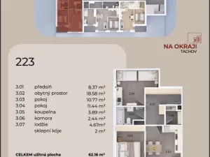 Prodej bytu 3+kk, Tachov, Sokolovská, 64 m2