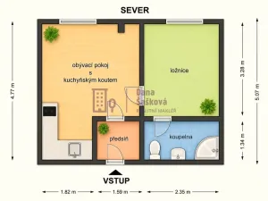 Pronájem bytu 2+kk, Jindřichův Hradec - Jindřichův Hradec II, Miřiovského, 34 m2