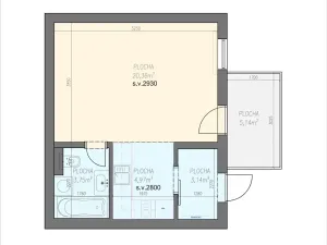 Pronájem bytu 1+kk, Brno, Křížkovského, 32 m2