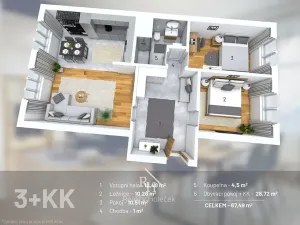 Prodej bytu 3+kk, Kladno, Italská, 69 m2