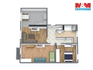 Pronájem bytu 3+1, Bukovany, 84 m2