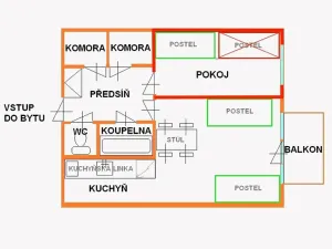 Pronájem pokoje, Brno, Běloruská, 10 m2