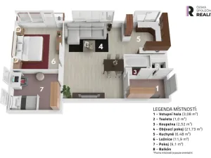 Prodej bytu 3+1, Benešov, Bezručova, 57 m2