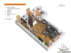 Prodej bytu 1+kk, Praha, Kališnická, 34 m2