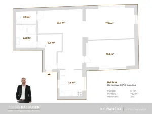 Pronájem bytu 3+kk, Ivančice - Němčice, Ke Karlovu, 78 m2