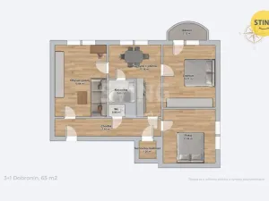 Prodej bytu 3+1, Dobronín, Jarní, 65 m2