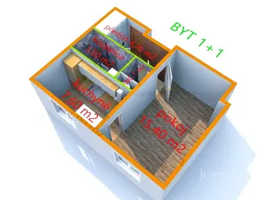 Pronájem bytu 1+1, Uherské Hradiště, Štefánikova, 36 m2