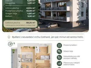 Prodej bytu 2+kk, Hořice, 44 m2