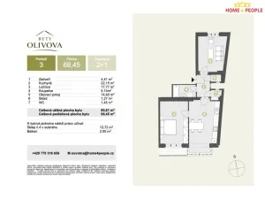 Prodej bytu 2+1, Říčany, Olivova, 69 m2