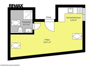 Pronájem bytu 1+kk, Kolín, Školská, 27 m2