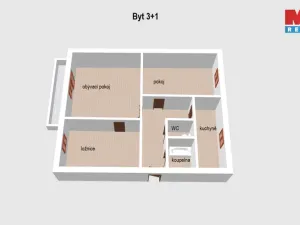 Prodej bytu 3+1, Pardubice, U Háje, 65 m2