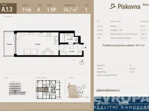 Prodej bytu 1+kk, Beroun, 33 m2