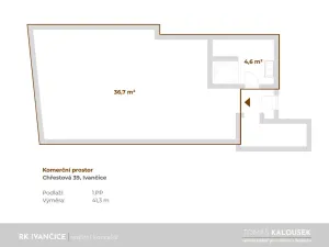 Pronájem kanceláře, Ivančice, Chřestová, 41 m2