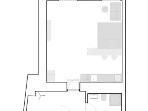 Pronájem bytu 1+kk, Brno, Poštovská, 46 m2