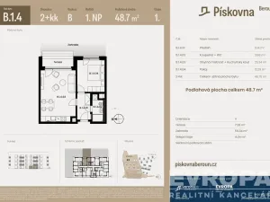 Prodej bytu 2+kk, Beroun, 47 m2