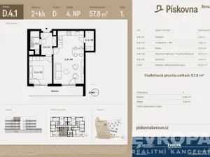 Prodej bytu 2+kk, Beroun, 58 m2