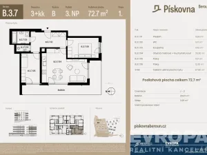 Prodej bytu 3+kk, Beroun, 68 m2