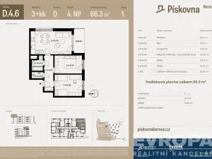 Prodej bytu 3+kk, Beroun, 66 m2
