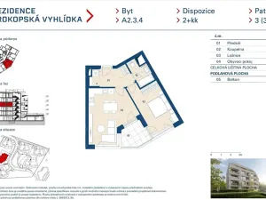 Prodej bytu 2+kk, Praha - Jinonice, Radlická, 50 m2