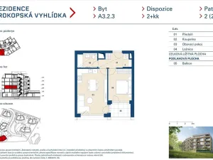 Prodej bytu 2+kk, Praha - Jinonice, Radlická, 47 m2