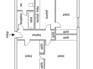 Pronájem bytu 3+1, Praha - Podolí, U družstva Práce, 66 m2