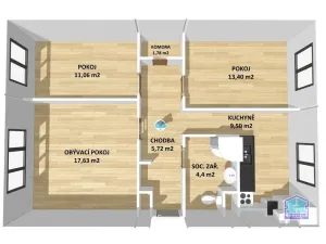 Prodej bytu 3+1, Černošín, Javorová, 63 m2