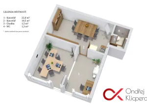 Pronájem kanceláře, Praha - Žižkov, Hartigova, 44 m2
