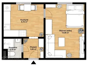 Prodej bytu 1+1, Kladno - Kročehlavy, Vodárenská, 29 m2