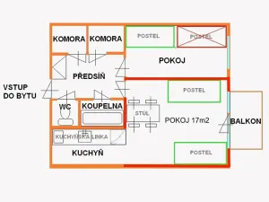 Pronájem pokoje, Brno, Běloruská, 17 m2