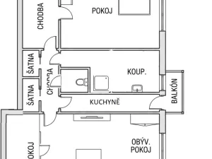 Prodej bytu 3+1, Písek - Hradiště, Ke Střelnici, 88 m2