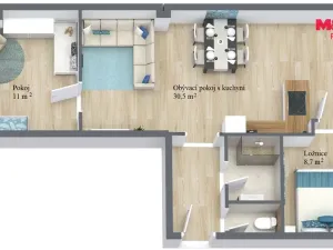 Prodej bytu 3+kk, Kutná Hora - Šipší, Ortenova, 55 m2