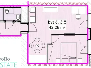 Pronájem bytu 2+kk, Plzeň, Klatovská třída, 42 m2