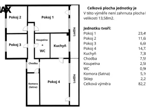 Prodej bytu 4+1, Most, Josefa Suka, 82 m2