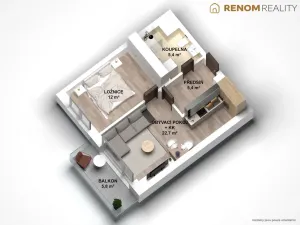 Pronájem bytu 2+kk, Olomouc, Třída Jiřího Pelikána, 50 m2