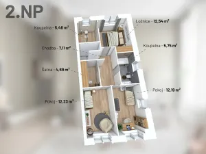 Prodej bytu 4+kk, Praha - Řepy, Otlíkovská, 125 m2