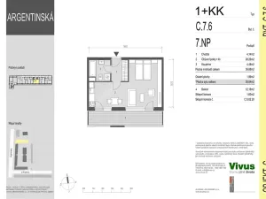 Prodej bytu 1+kk, Praha - Holešovice, Argentinská, 53 m2