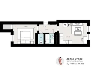 Pronájem bytu 2+kk, Praha - Nusle, Sezimova, 53 m2