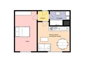Pronájem bytu 2+kk, Praha - Modřany, Pískařská, 45 m2