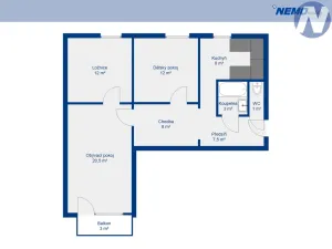 Pronájem bytu 3+1, Vimperk, Mírová, 75 m2