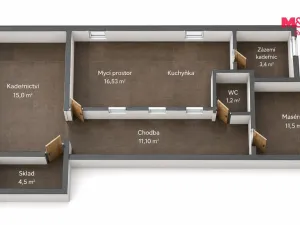 Prodej obchodního prostoru, Brno - Zábrdovice, Merhautova, 85 m2