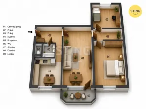Prodej bytu 3+1, Uničov, Hrdinů, 76 m2