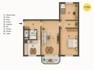 Prodej bytu 3+1, Uničov, Hrdinů, 76 m2