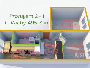 Pronájem bytu 2+1, Zlín, L. Váchy, 54 m2