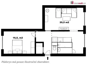 Pronájem bytu 2+1, Český Krumlov - Nádražní Předměstí, Za Nádražím, 60 m2