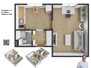 Pronájem bytu 1+1, Sezimovo Ústí, Lipová, 31 m2