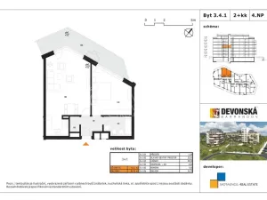 Pronájem bytu 2+kk, Praha - Hlubočepy, Devonská, 64 m2