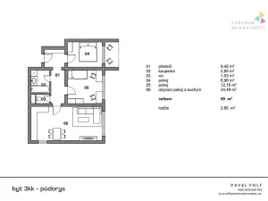 Prodej bytu 3+1, Praha - Modřany, Pertoldova, 65 m2