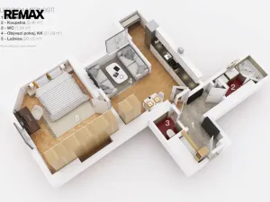 Pronájem bytu 2+kk, Praha - Bubeneč, Zelená, 52 m2
