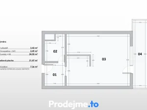 Pronájem bytu 1+kk, Brno - Černovice, Mírová, 32 m2