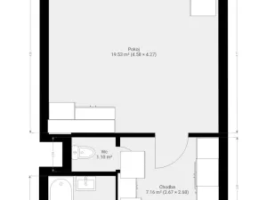Pronájem bytu 1+kk, Brno - Nový Lískovec, Oblá, 31 m2